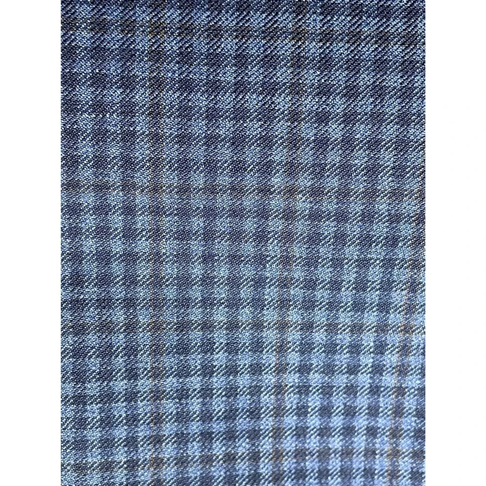 Pronto Uomo 46 Short Blue Brown Executive Fit Wool Blazer